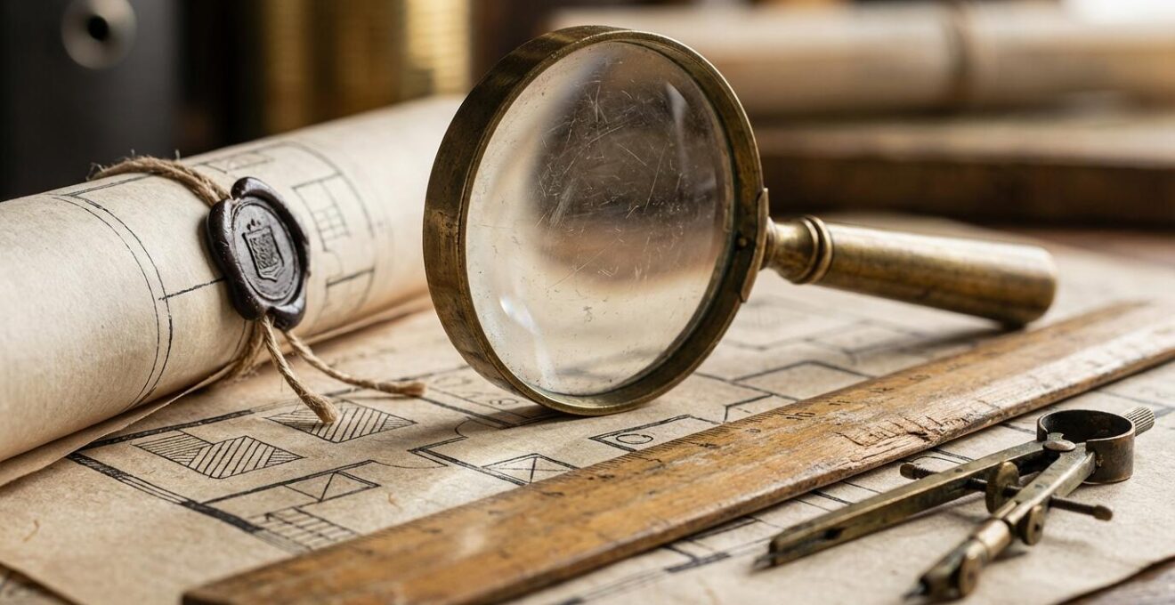 Análisis detallado del valor real de una vivienda con documentos y lupa