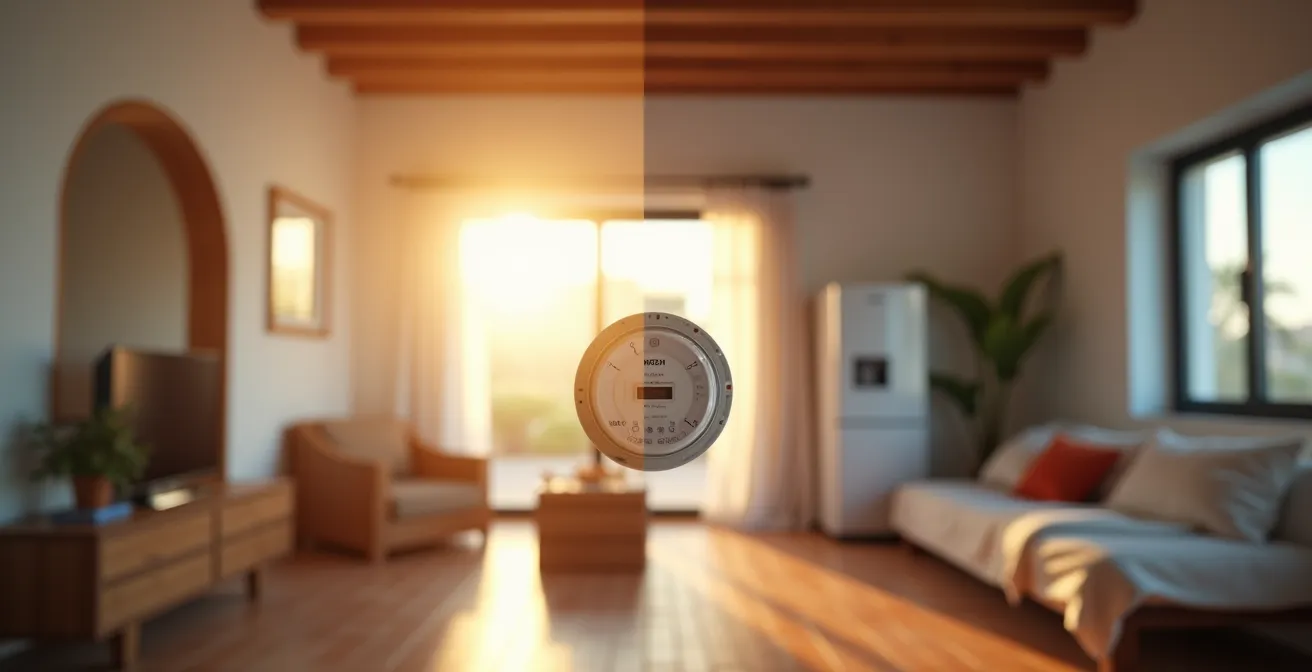 Comparación visual entre el consumo teórico y real de una vivienda con certificado A