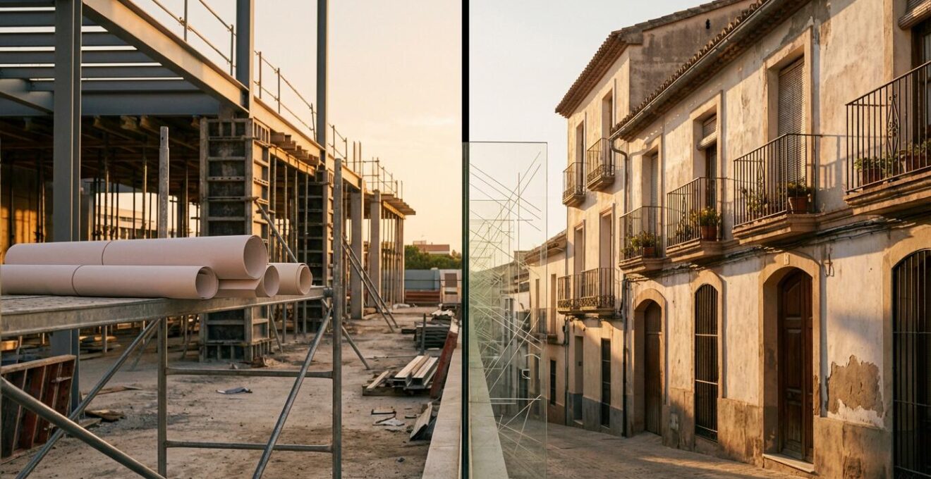 Comparación visual entre vivienda nueva y usada con documentos fiscales