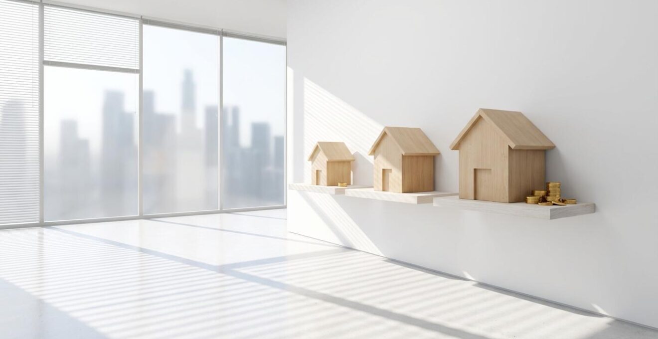 Representación visual del efecto multiplicador del apalancamiento en inversión inmobiliaria